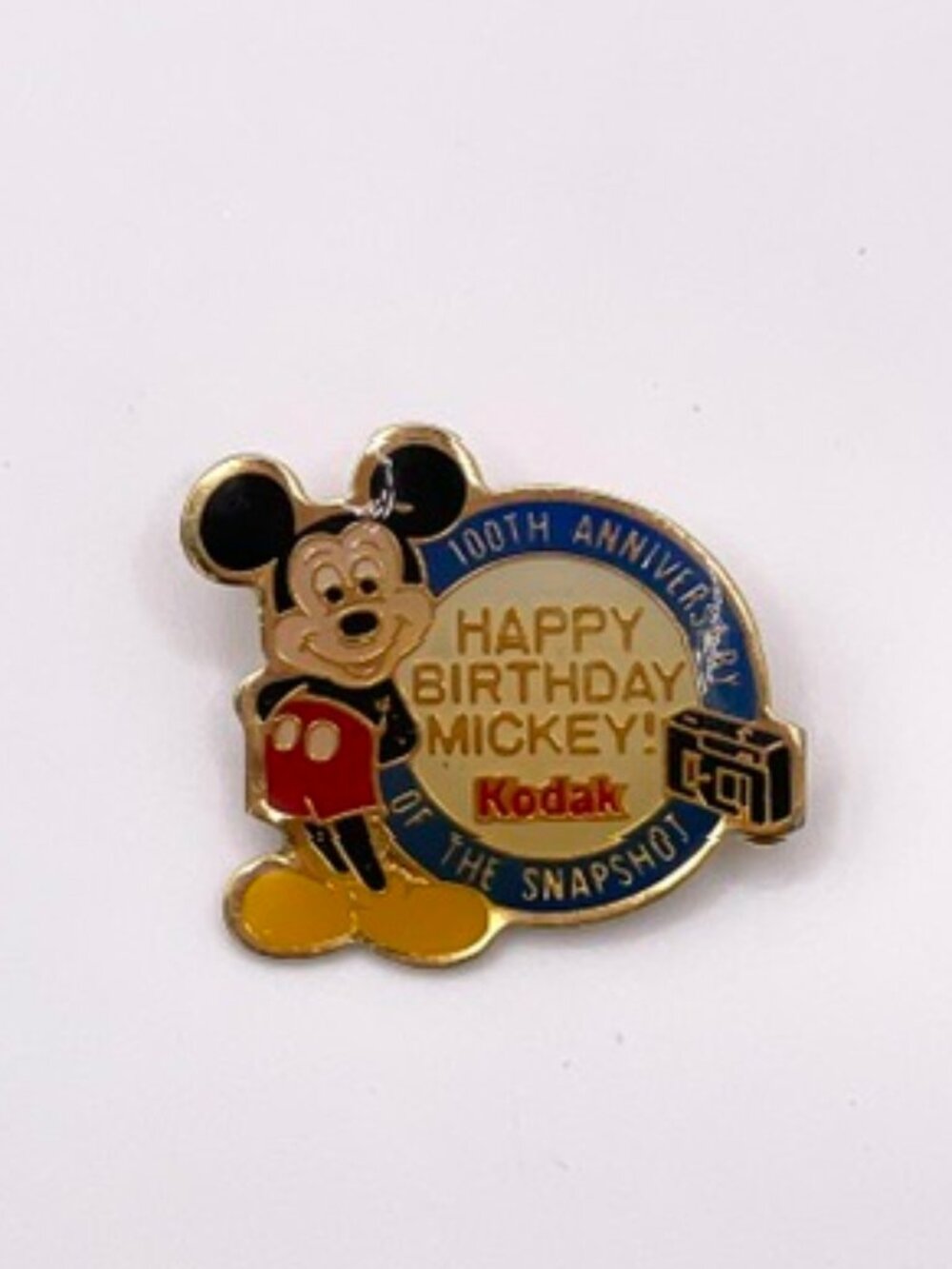 Vintage 1988 "Happy Birthday Mickey" Kodak 100th Anniversary of the Snapshot Pin
